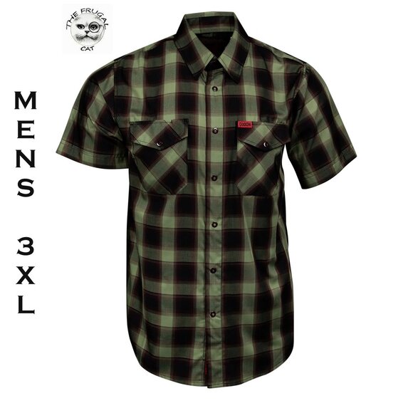 DIXXON FLANNEL - SPRINGWOOD SLASHER BAMBOO Shirt SS - Men's 3XL - HORROR SERIES - Picture 1 of 10